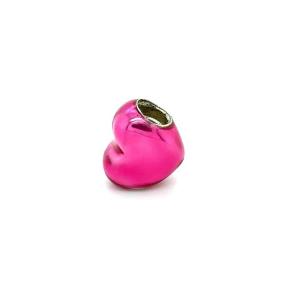 Pandora Pink Heart Metallic Charm - Picture 1 of 4